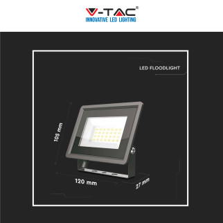 V-Tac VT-4924 Faro LED Floodlight 20W SMD IP65 Colore Nero -