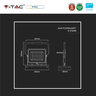 V-Tac VT-109 Faro LED Floodlight 100W Portatile SMD IP65 Chip