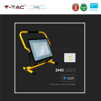 V-Tac VT-109 Faro LED Floodlight 100W Portatile SMD IP65 Chip