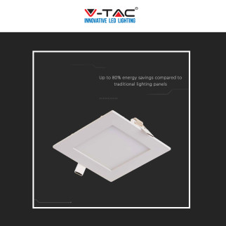 V-Tac VT-607 Pannello LED Quadrato 6W SMD da Incasso con Driver