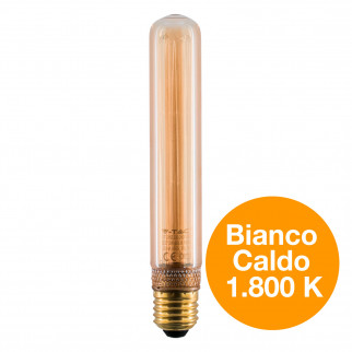 V-Tac VT-2162 Lampadina LED E27 2W Bulb T30 Tubolare SMD Art Filament in Vetro Ambrato - SKU 217473