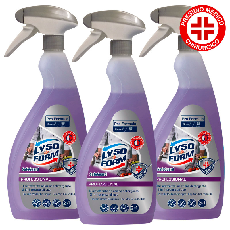 Lysoform Professional Safeguard Spray Disinfettante Detergente 2in1 Presidio Medico Chirurgico - 3