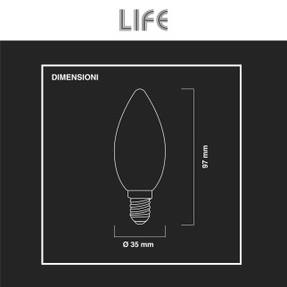 Life Lampadina LED E14 Filament 6.5W Candle C35 Candela in