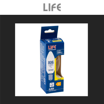 Life Lampadina LED E14 Filament 6.5W Candle C35 Candela in