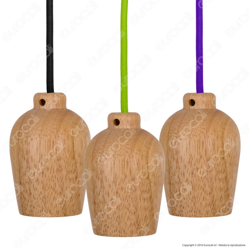 V-TAC VT-7778 Lampadario in Legno con Portalampada per Lampadine E27