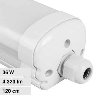 V-Tac VT-1249 Tubo LED Plafoniera 36W Lampadina SMD IP65 120cm