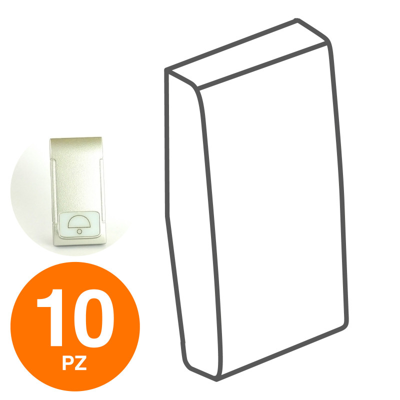 MAPAM Cover Pulsante Campanello ART Alluminio - Confezione 10pz - mod. 872A - Compatibile con