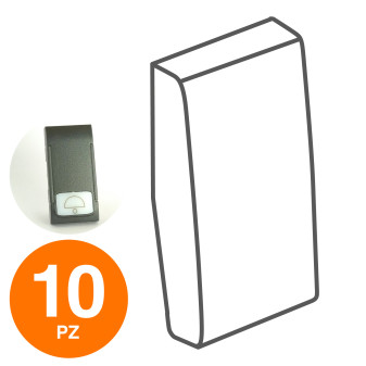 MAPAM Cover Pulsante Campanello ART Nero - Confezione 10pz - mod. 872N - Compatibile con BTicino