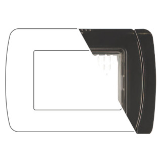 MAPAM Placca Idrobox IP55 ART 3P Nero - mod. S8003N - Compatibile con BTicino LIVING