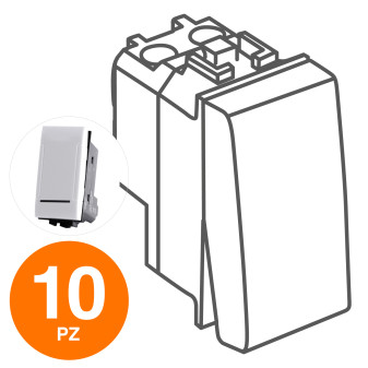 MAPAM Deviatore Unipolare 16A ART Bianco - Confezione 10pz - mod. 803B - Compatibile con BTicino