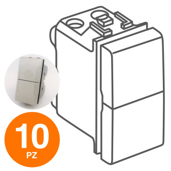 MAPAM Doppio Pulsante (10A-250V) ART Alluminio - Confezione 10pz - mod. 827A - Compatibile con