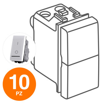 MAPAM Interruttore Bipolare 01 (16A-250V) ART Bianco - Confezione 10pz - mod. 802B - Compatibile
