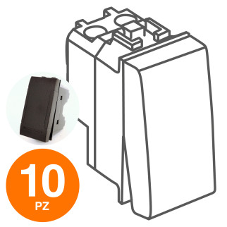 MAPAM Interruttore Unipolare (16A-250V) ART Nero - Confezione 10pz - mod. 801N - Compatibile con