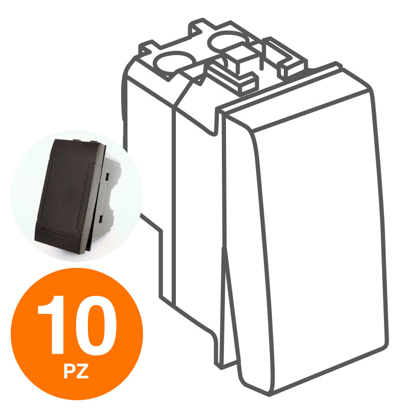 MAPAM Invertitore Unipolare (16A-250V) ART Nero - Confezione 10pz - mod. 804N - Compatibile con