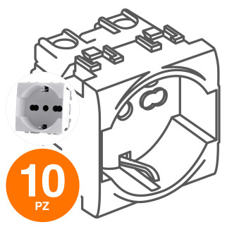 MAPAM Presa Schuko Unel (16A-250V) ART Bianco - Confezione 10pz - mod. 814B - Compatibile con