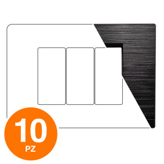 MAPAM Placca Tecnopolimero Spazzolato ART 3P Nero - Confezione 10pz - mod. 8003SL-2 - Compatibile