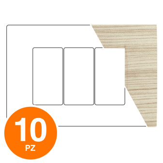 MAPAM Placca Tecnopolimero Spazzolato ART 3P Abete - Confezione 10pz - mod. 8003SL-17 - Compatibile