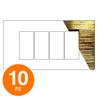 MAPAM Placca Tecnopolimero Spazzolato ART 4P Oro - Confezione 10pz - mod. 8004SL-5 - Compatibile