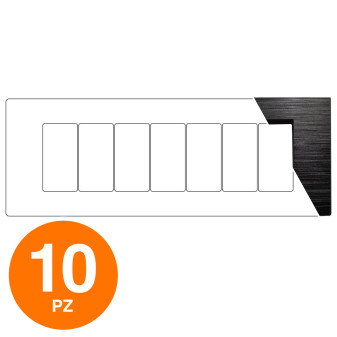 MAPAM Placca Tecnopolimero Spazzolato ART 7P Nero - Confezione 10pz - mod. 8007SL-2 - Compatibile
