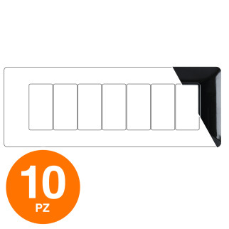 MAPAM Placca Tecnopolimero ART 7P Nero - Confezione 10pz - mod. 8007-02 - Compatibile con BTicino