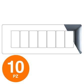 MAPAM Placca Tecnopolimero ART 7P Grigio Scuro - Confezione 10pz - mod. 8007-08 - Compatibile con