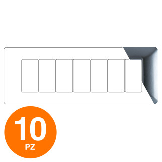 MAPAM Placca Tecnopolimero ART 7P Grigio Scuro - Confezione 10pz - mod. 8007-08 - Compatibile con