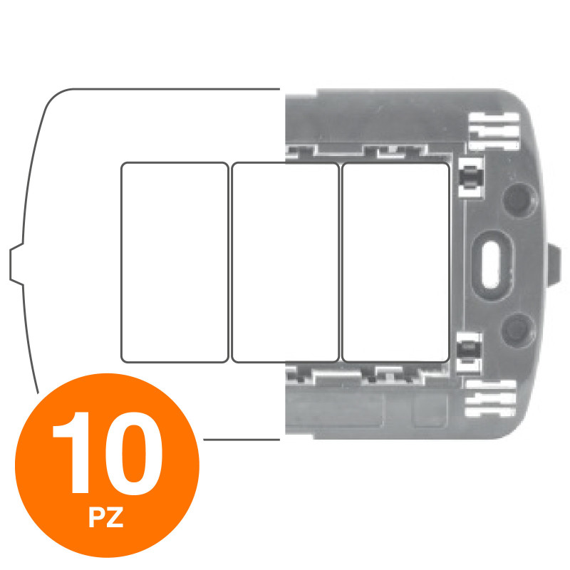 MAPAM Supporto ART 3P - Confezione 10pz - mod. 7003 - Compatibile con BTicino LIVING
