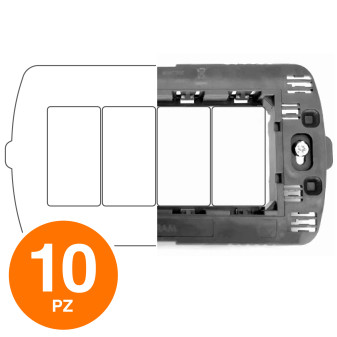 MAPAM Supporto ART 4P - Confezione 10pz - mod. 7004 - Compatibile con BTicino LIVING