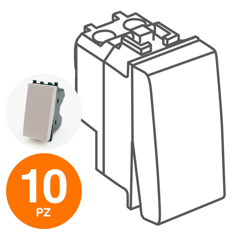 MAPAM Deviatore Unipolare (16A-250V) GEM Bianco - Confezione 10pz - mod. 603B - Compatibile con