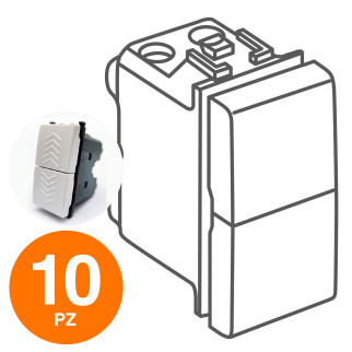 MAPAM Doppio Pulsante GEM Bianco - Confezione 10pz - mod. 622B - Compatibile con Vimar PLANA