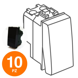 MAPAM Interruttore (16A-250V) GEM Nero - Confezione 10pz - mod. 601N - Compatibile con Vimar PLANA