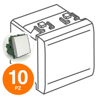 MAPAM Interruttore Campanello GEM Chiaro - Confezione 10pz - mod. 691-1 - Compatibile con Vimar