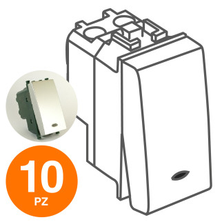 MAPAM Invertitore Spia (16A-250V) GEM Alluminio - Confezione 10pz - mod. 664A - Compatibile con