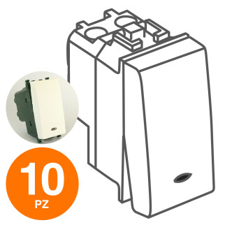MAPAM Invertitore Spia (16A-250V) GEM Bianco - Confezione 10pz - mod. 664B - Compatibile con Vimar