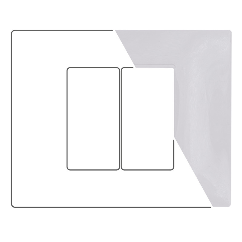 MAPAM Placca Tecnopolimero GEM 2P Bianco - mod. 6002-01 - Compatibile con Vimar PLANA