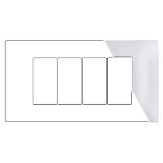 MAPAM Placca Tecnopolimero GEM 4P Silver - mod. 6004-09 - Compatibile con Vimar PLANA