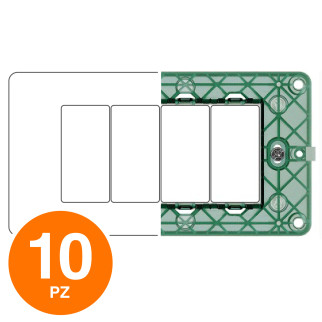 MAPAM Supporto GEM 4P - Confezione 10pz - mod. Z6004 - Compatibile con Vimar PLANA