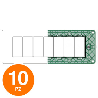 MAPAM Supporto GEM 7P - Confezione 10pz - mod. Z6007 - Compatibile con Vimar PLANA