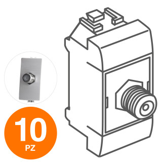 MAPAM Presa Satellitare JOY 1P Bianco - Confezione 10pz - mod. 525B - Compatibile con BTicino MATIX