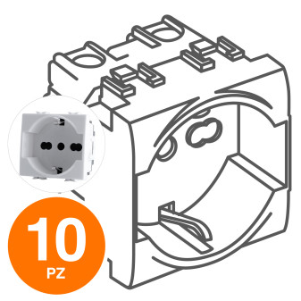 MAPAM Presa Schuko Unel (16A-250V) JOY Bianco - Confezione 10pz - mod. 514B - Compatibile con