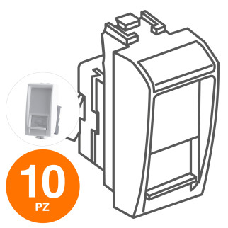 MAPAM Presa Telefono JOY Bianco - Confezione 10pz - mod. 523B - Compatibile con BTicino MATIX