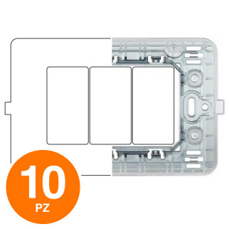 MAPAM Supporto JOY 3P - Confezione 10pz - mod. 7003-B - Compatibile con BTicino MATIX