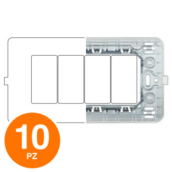 MAPAM Supporto JOY 4P - Confezione 10pz - mod. 7004-B - Compatibile con BTicino MATIX