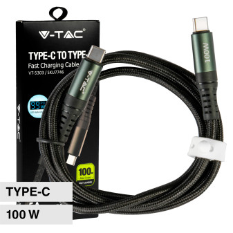 V-Tac VT-5303 Cavo USB Type-C Lunghezza 1m Colore Nero con Display LED - SKU 7746