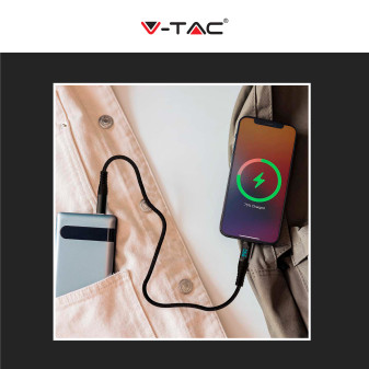 V-Tac VT-5303 Cavo USB Type-C Lunghezza 1m Colore Nero con Display LED - SKU 7746