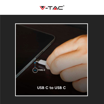 V-Tac VT-5303 Cavo USB Type-C Lunghezza 1m Colore Nero con Display LED - SKU 7746