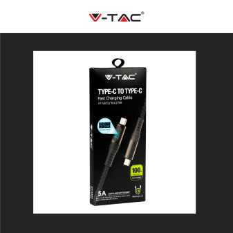 V-Tac VT-5303 Cavo USB Type-C Lunghezza 1m Colore Nero con Display LED - SKU 7746