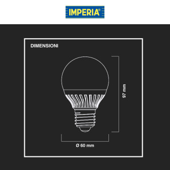 Imperia Lampadina LED E27 12W Bulb A60 MiniGlobo SMD Ceramic