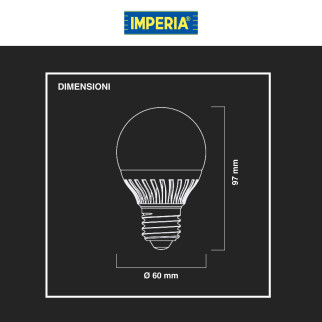Imperia Lampadina LED E27 12W Bulb A60 MiniGlobo SMD Ceramic