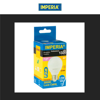 Imperia Lampadina LED E27 12W Bulb A60 MiniGlobo SMD Ceramic